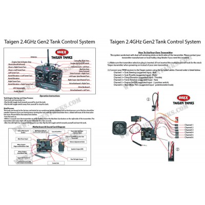 Система р/у Taigen танковая 2.4G V2 (пульт, приемник и динамик)