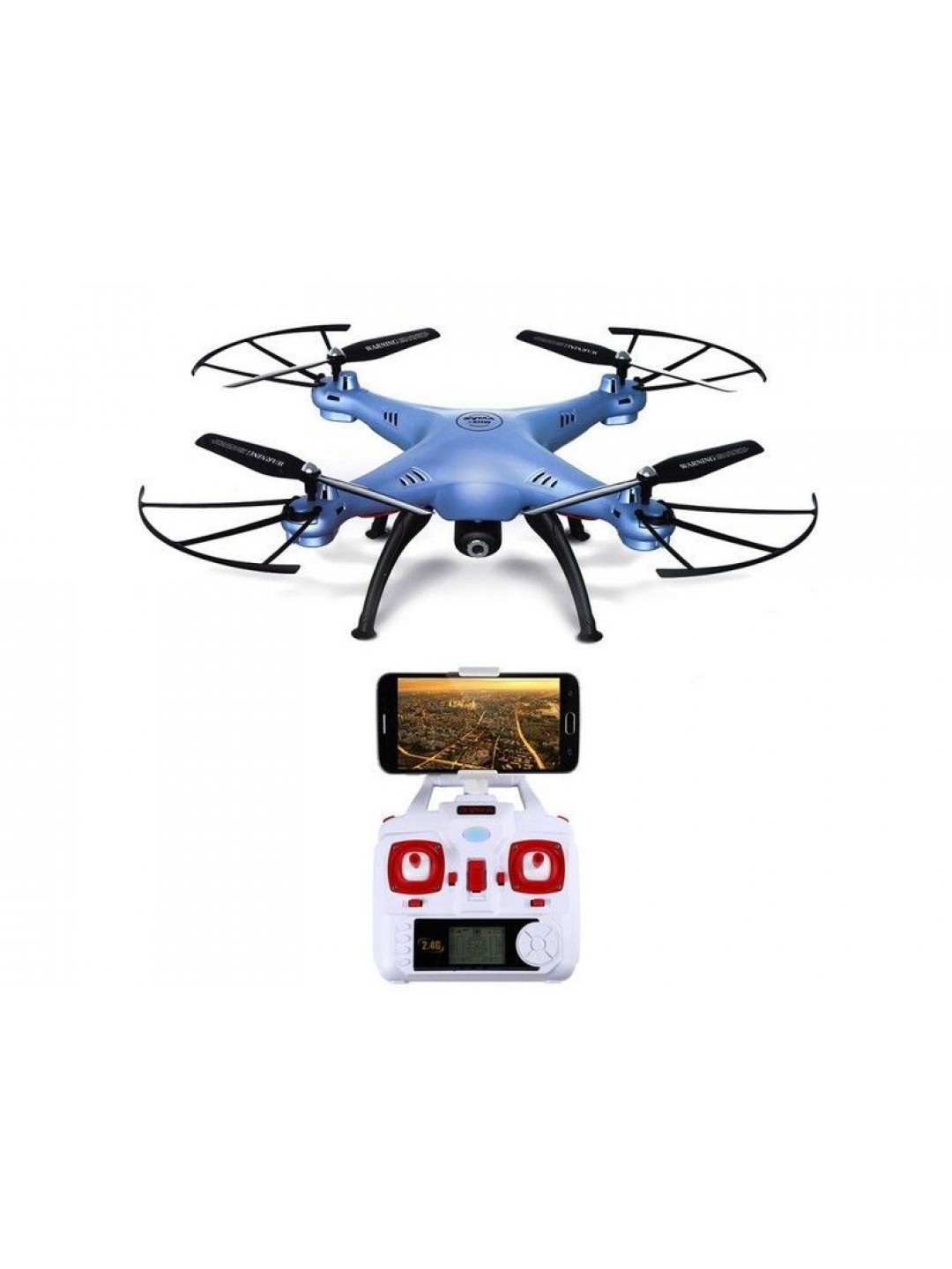Р/У квадрокоптер Syma X5HW (голубой) с FPV трансляцией Wi-Fi, барометр 2.4G RTF