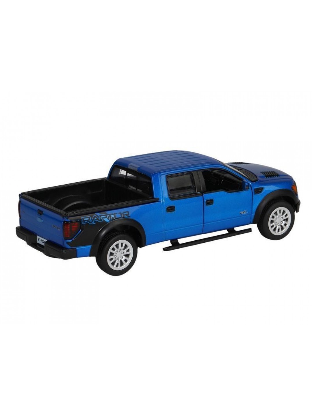 Машина "АВТОПАНОРАМА" Ford F-150 SVT Raptor, синий, 1/34, свет, звук, инерция, в/к 20*10*11 см