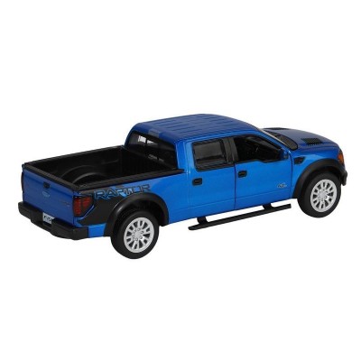 Машина "АВТОПАНОРАМА" Ford F-150 SVT Raptor, синий, 1/34, свет, звук, инерция, в/к 20*10*11 см
