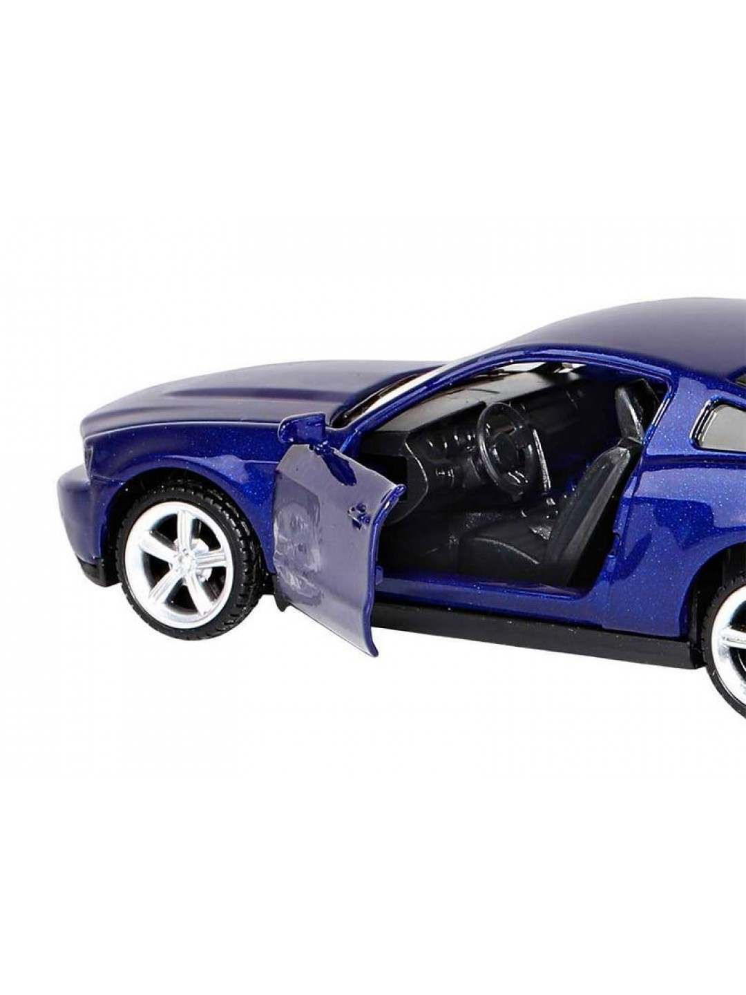 Машина "АВТОПАНОРАМА" Ford Mustang GT, синий, 1/43, инерция, откр. двери, в/к 17,5*12,5*6,5 см