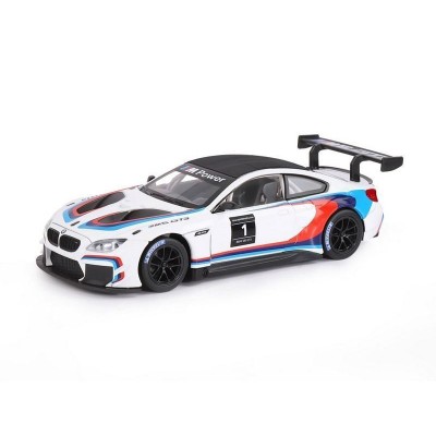 Машина "АВТОПАНОРАМА" BMW M6 GT3, белый, 1/24, свет, звук, в/к 24,5*12,5*10,5 см