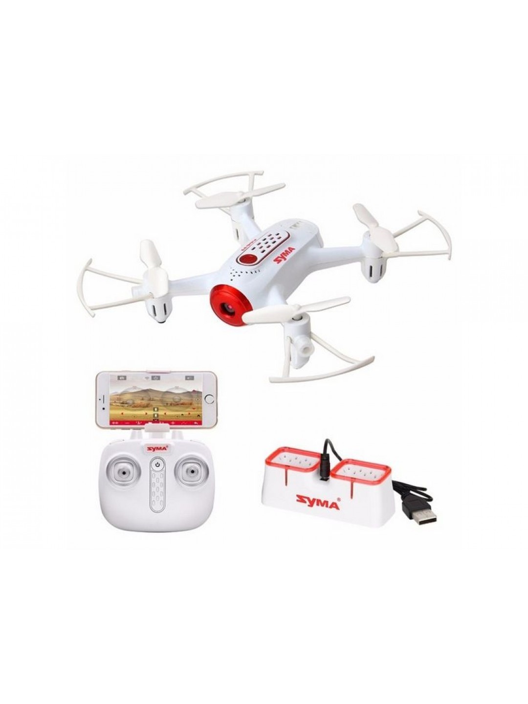Р/У квадрокоптер Syma X22W-1 с FPV трансляцией Wi-Fi, камера 0,3 Мп, 2.4G RTF