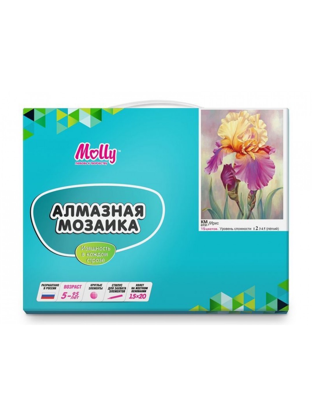 Алмазная мозаика 15х20 ИРИС (15 цветов)