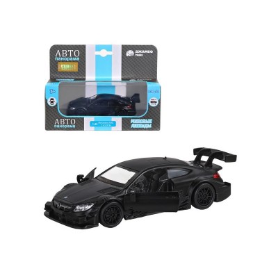 Машина "АВТОПАНОРАМА" Mercedes-AMG C 63 DTM, черный матовый, 1/43, инерция, в/к 17,5*12,5*6,5 см
