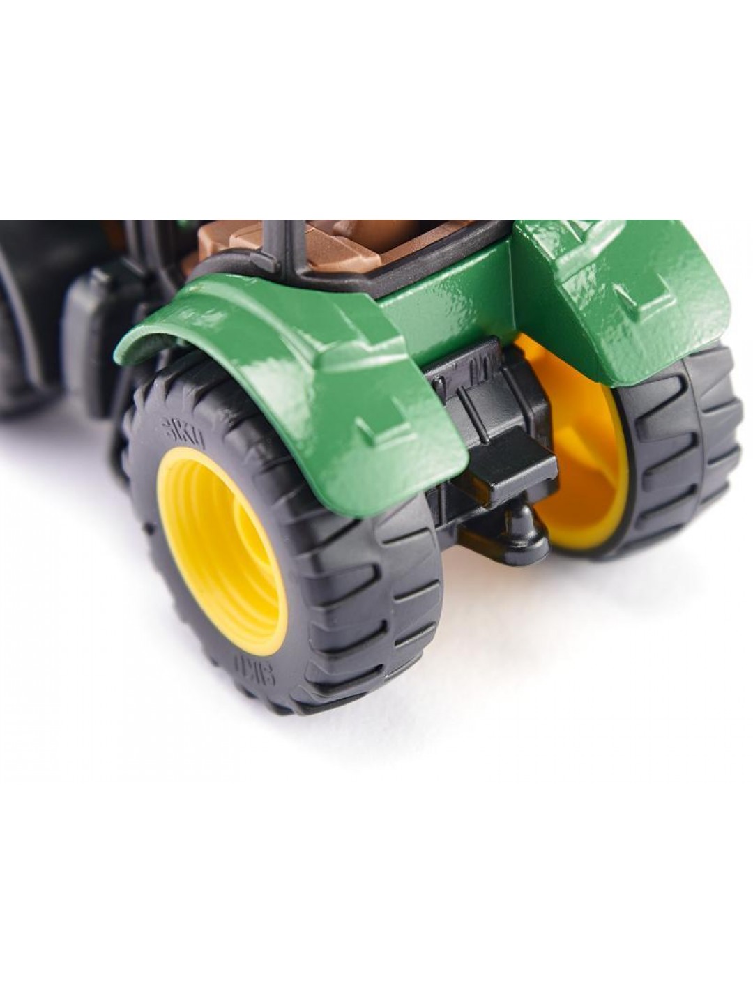 Трактор Siku 1540 John Deere с фронтальным погрузчиком для захвата брёвен