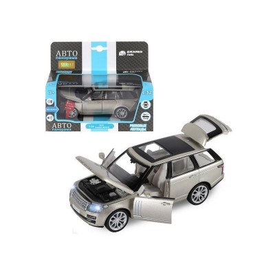 Машина "АВТОПАНОРАМА" 2013 Range Rover, золотой, 1/34, свет, звук, инерция, в/к 17,5*13,5*9 см