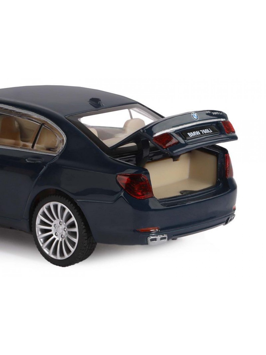 Машина "АВТОПАНОРАМА" BMW 760LI, синий, 1/34, свет, звук, инерция, в/к 17,5*13,5*9 см