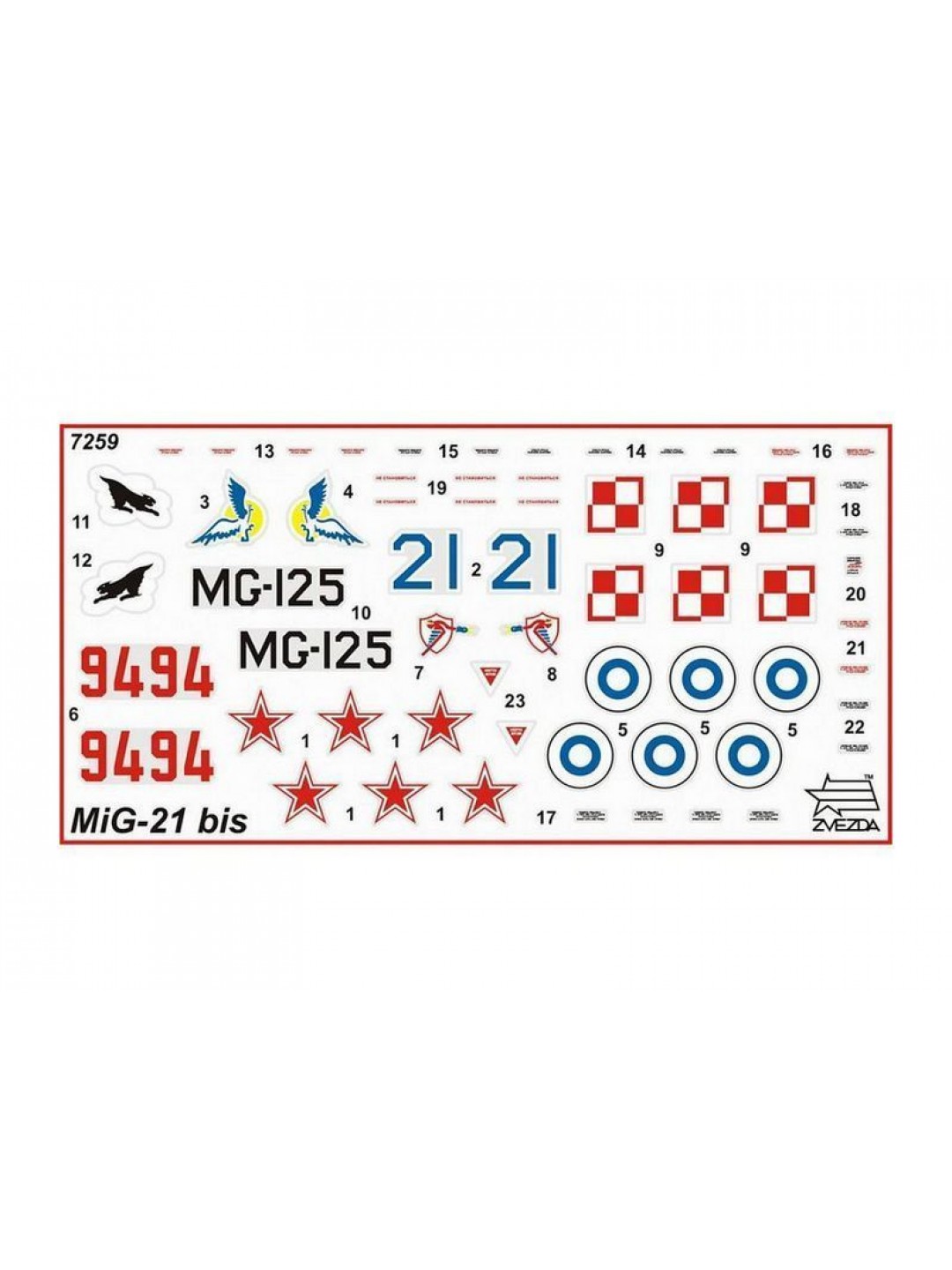 Сборная модель ZVEZDA Советский истребитель МиГ-21БИС, 1/72
