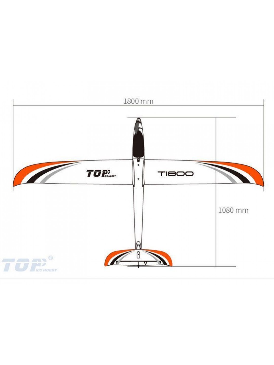 Радиоуправляемый планер Top RC T1800 (Propeller Power System) 1800мм 2.4G 4-ch LiPo RTF