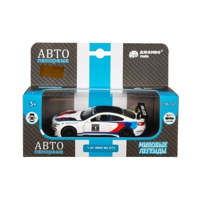Машина "АВТОПАНОРАМА" BMW M6, 1/44, белый, инерция, откр. двери, в/к 17,5*12,5*6,5 см