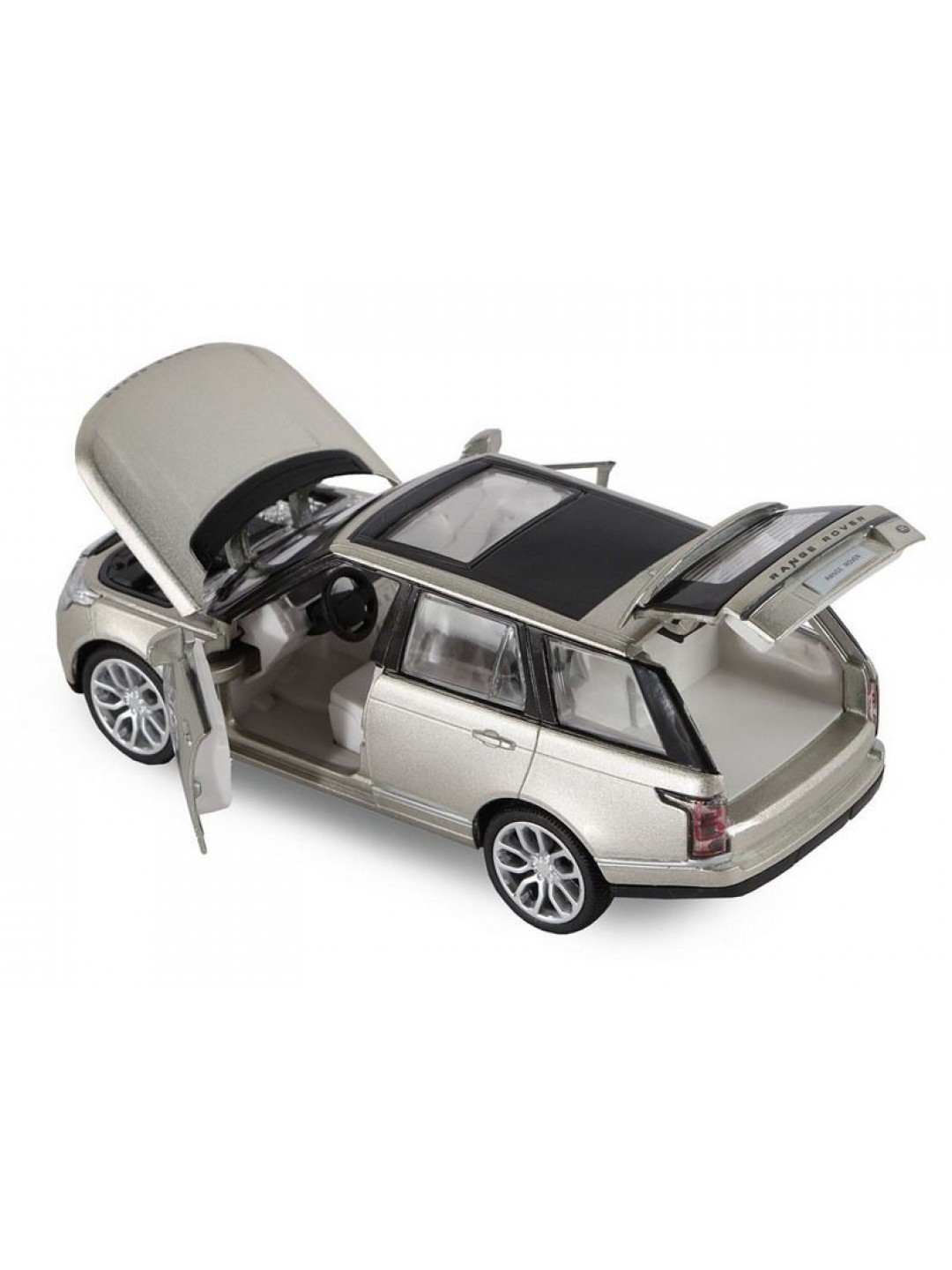 Машина "АВТОПАНОРАМА" 2013 Range Rover, золотой, 1/34, свет, звук, инерция, в/к 17,5*13,5*9 см