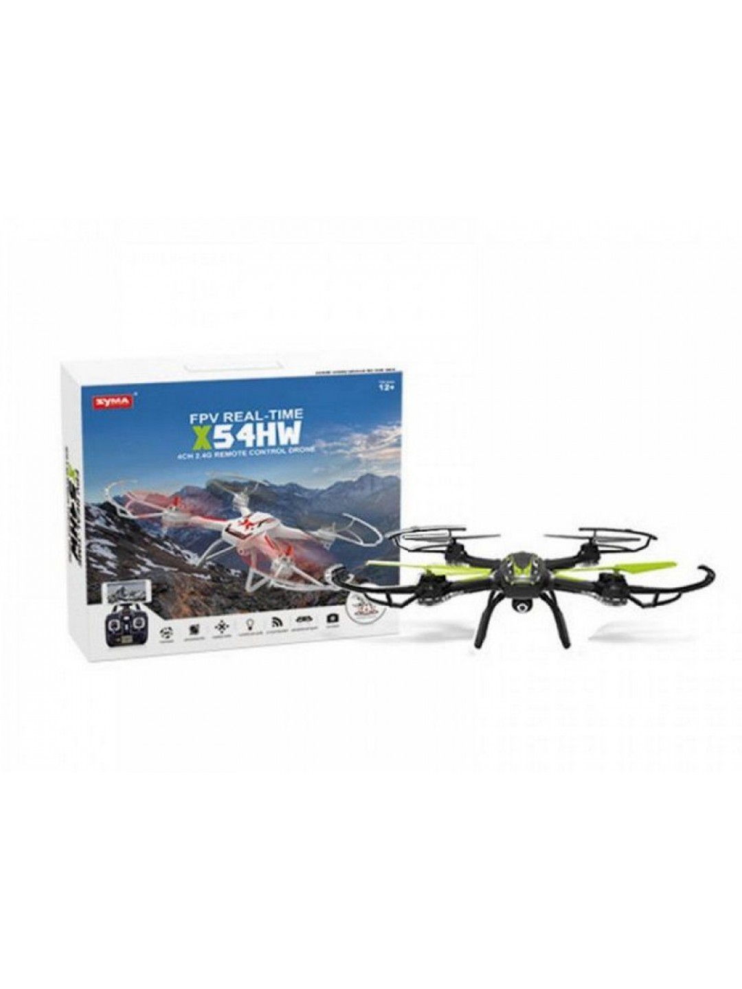 Р/У квадрокоптер Syma X54HW с FPV трансляцией Wi-Fi, барометр, 2.4G RTF