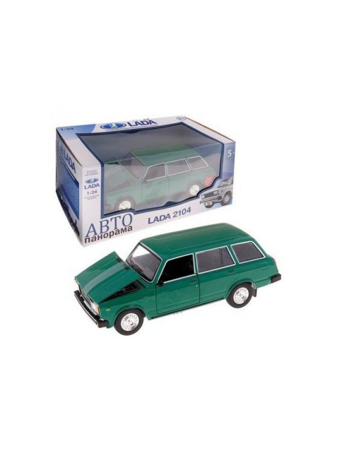 Машина "АВТОПАНОРАМА" ВАЗ 2104 ,1/24, Pull Bаck механизм, в/к 10*12*22 cм