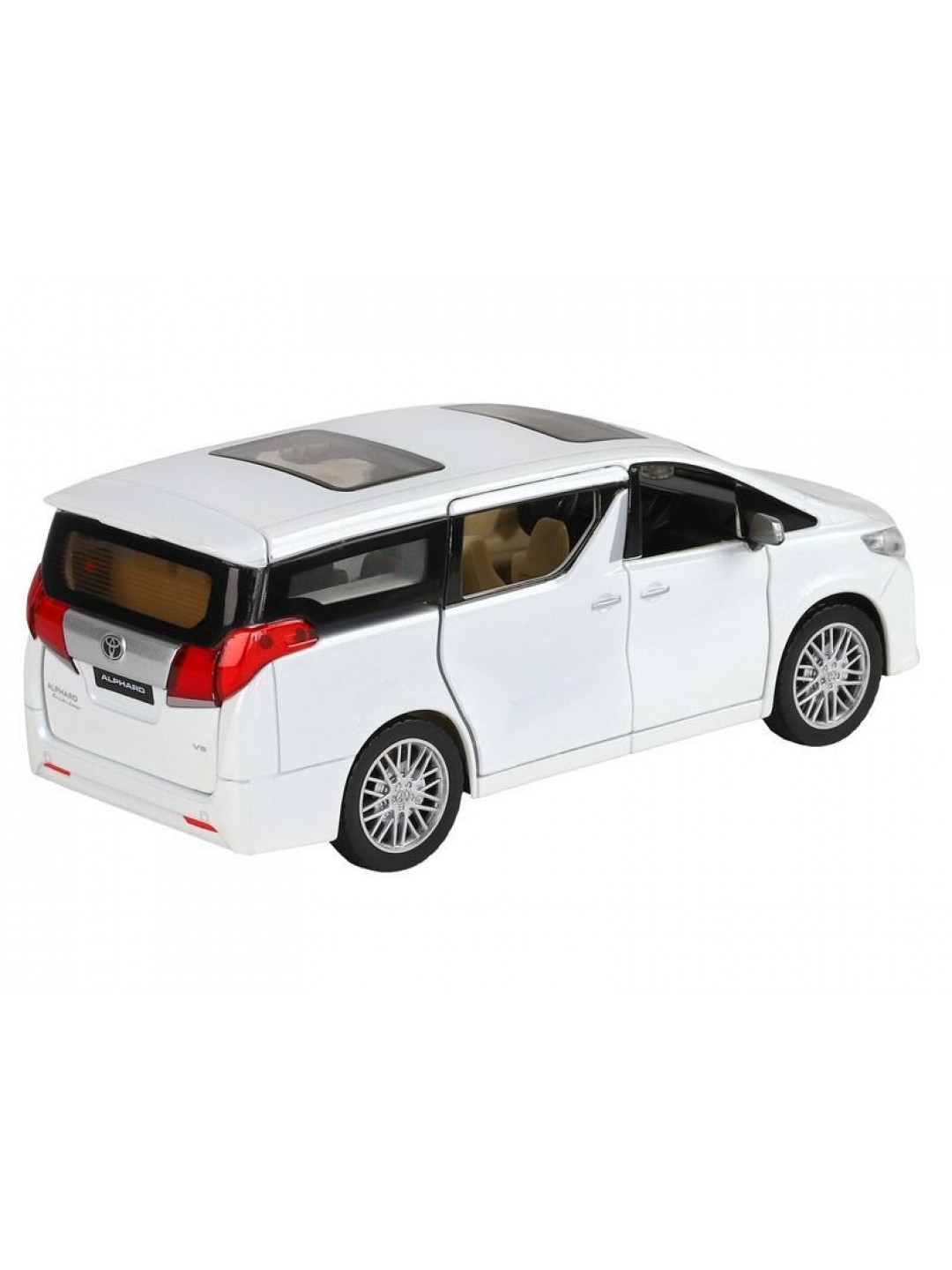 Машина "АВТОПАНОРАМА" Toyota Alphard, белый, 1/29, свет, звук, инерция, в/к 20*10*11 см