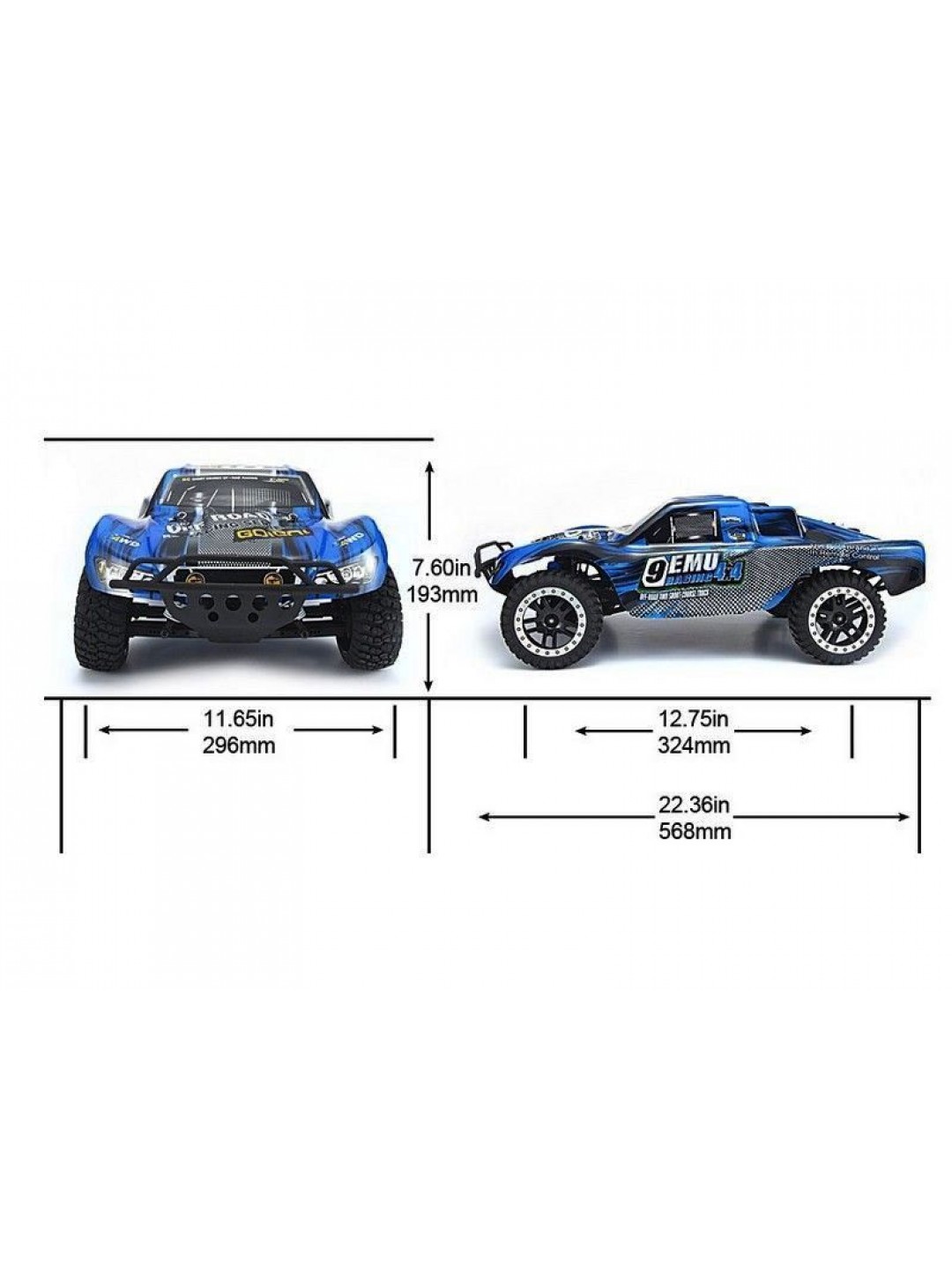 Радиоуправляемый шорт-корс Remo Hobby 9EMU (синий) 4WD 2.4G 1/8 RTR