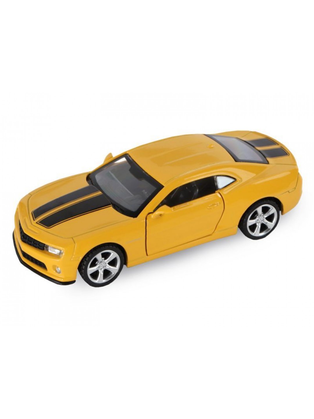 Машина "АВТОПАНОРАМА" Chevrolet Camaro SS, желтый, 1/43, инерция, откр. двери, в/к 17,5*12,5*6,5 см