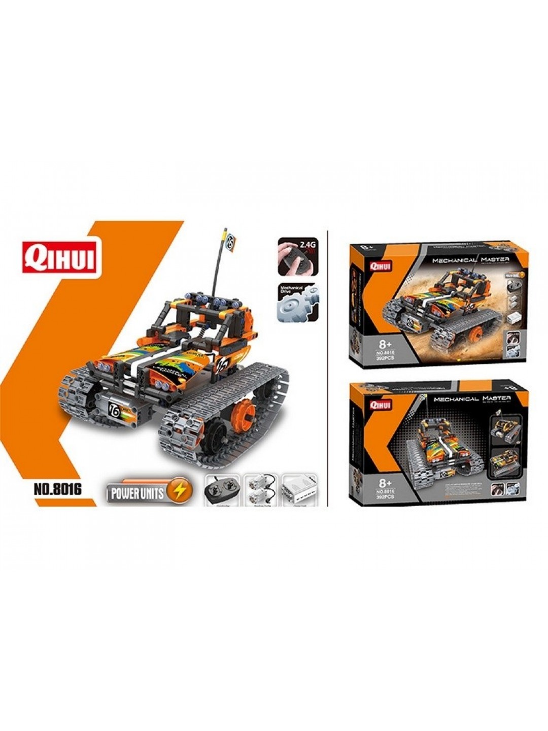 Р/У конструктор Qihui Mechanical Master Скоростной вездеход (392 детали), оранжевый