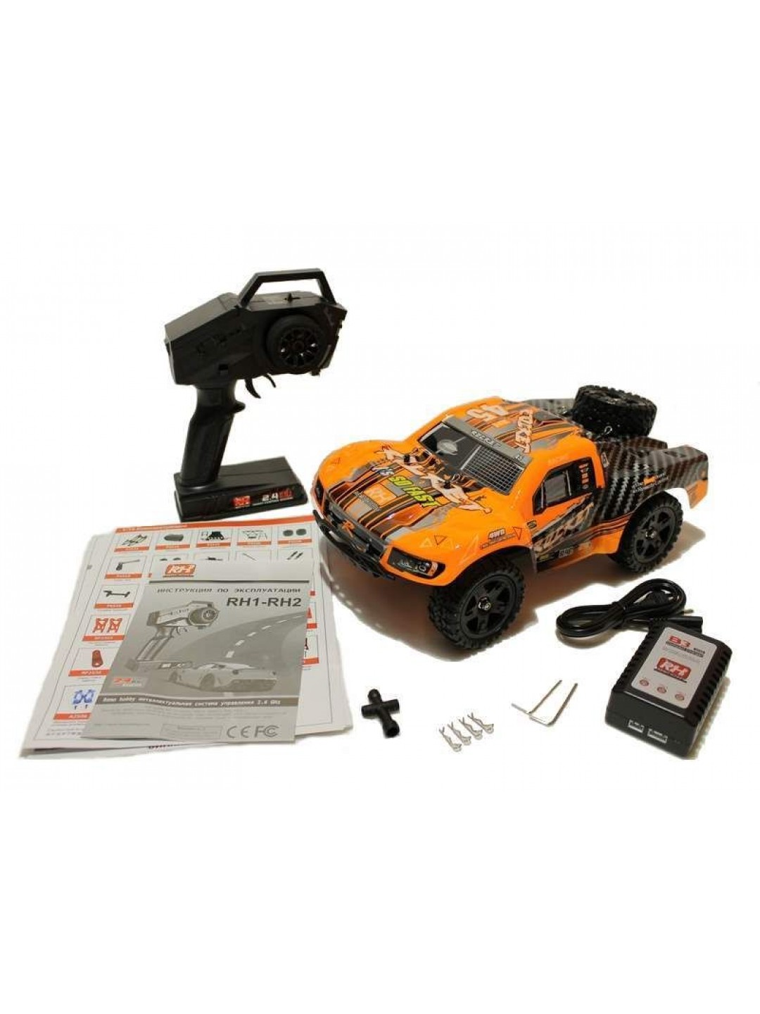 Радиоуправляемый шорт-корс Remo Hobby Rocket (оранжевый) 4WD 2.4G 1/16 RTR