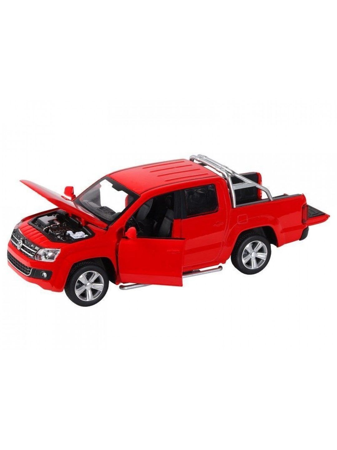 Машина "АВТОПАНОРАМА" Volkswagen Amarok, красный, 1/30, свет, звук, инерция, в/к 20*10*11 см
