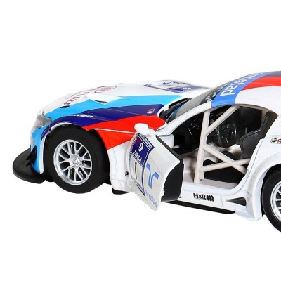 Машина "АВТОПАНОРАМА" BMW Z4 GT3, белый, 1/32, свет, звук, инерция, в/к 17,5*13,5*9 см