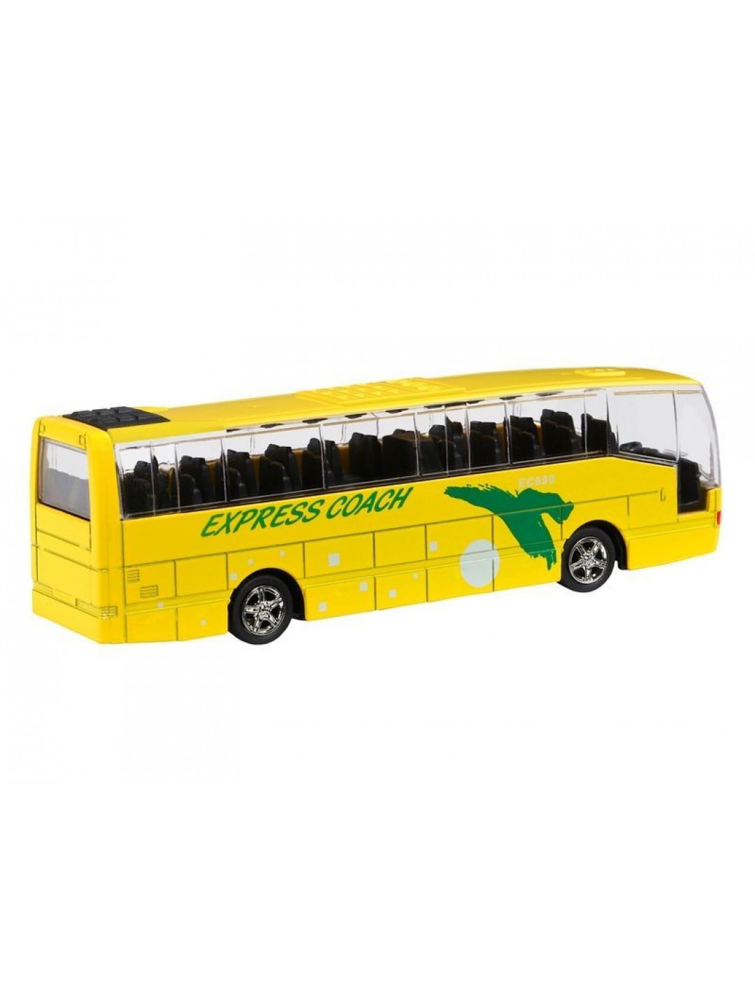 Автобус "Автопанорама", желтый, 1/90, свет, звук, инерция, в/к 22*13,5*5,8 см