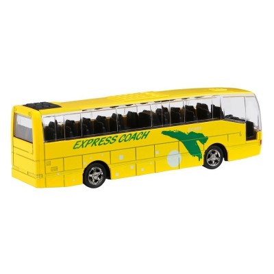 Автобус "Автопанорама", желтый, 1/90, свет, звук, инерция, в/к 22*13,5*5,8 см