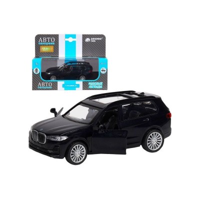 Машина "АВТОПАНОРАМА" BMW X7, 1/44,, черный, инерция, откр. двери, в/к 17,5*12,5*6,5 см