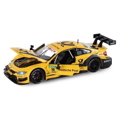 Машина "АВТОПАНОРАМА" BMW M4, желтый, 1/24, свет, звук, в/к 24,5*12,5*10,5 см