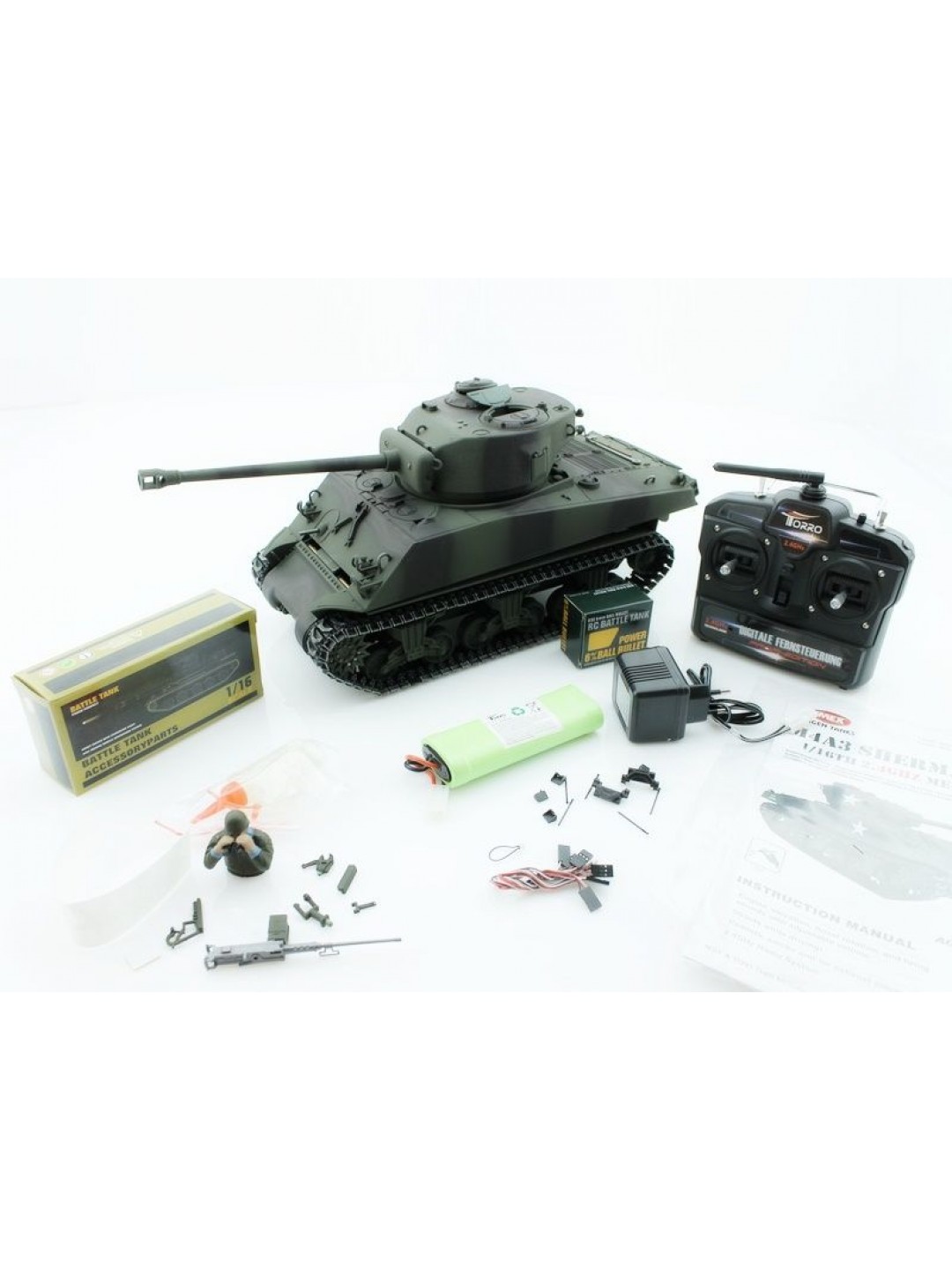 Р/У танк Torro Sherman M4A3 76mm, 1/16 2.4G, ИК-пушка, деревянная коробка
