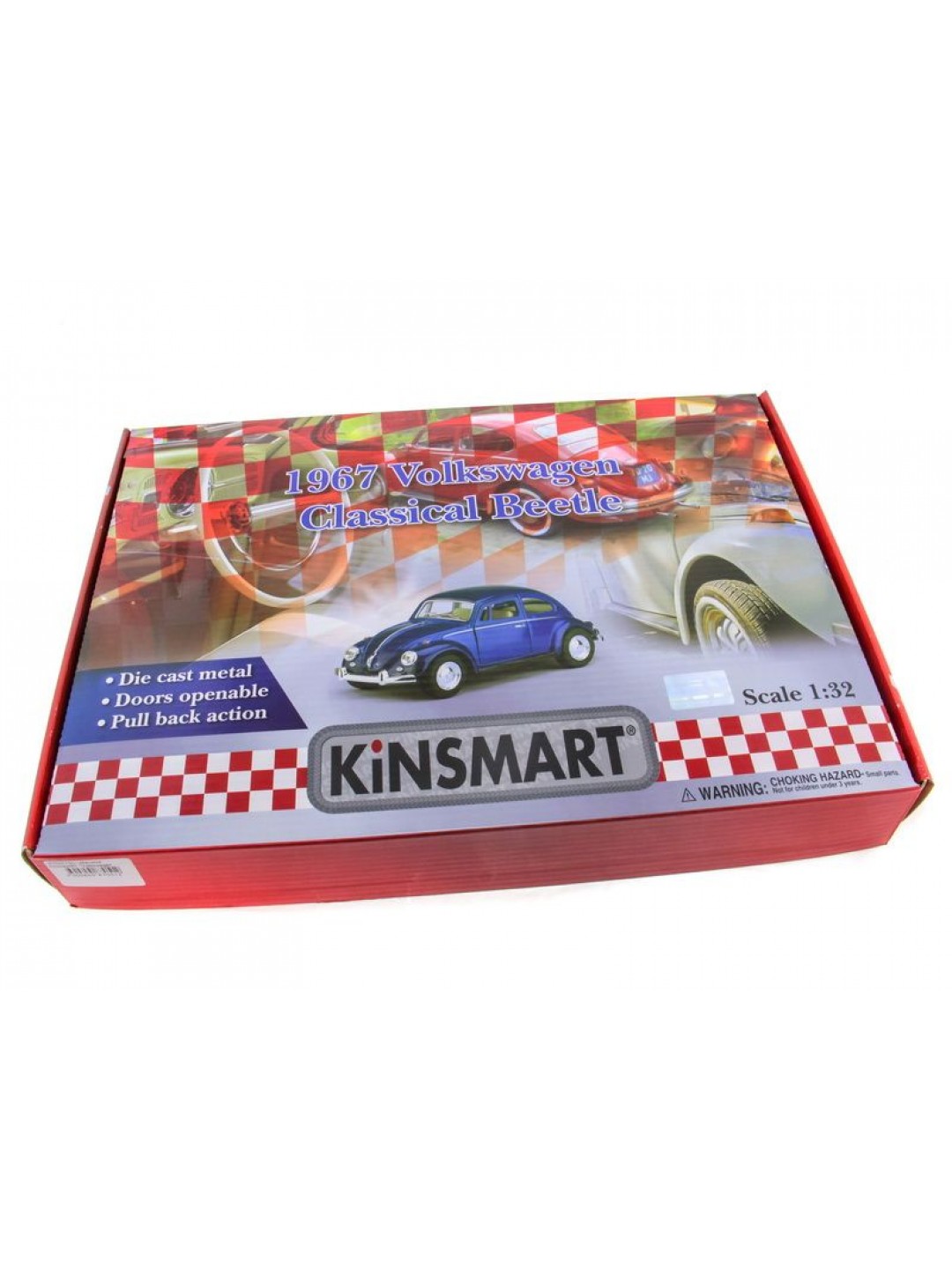 Машина Kinsmart "Volkswagen Classical Beetle" инерция (1/12шт.) 1:32 б/к