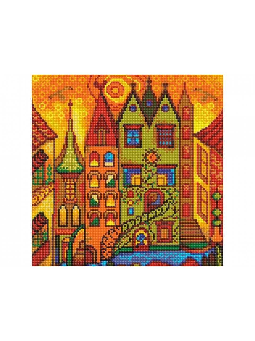 Картина мозаикой 30х30 ГОРОД СОЛНЦА (квадр. эл-ты) (17 цветов)