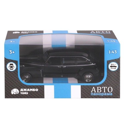 Машина "АВТОПАНОРАМА", черный, 1/43, инерция, в/к 14*5,7*6,8 см