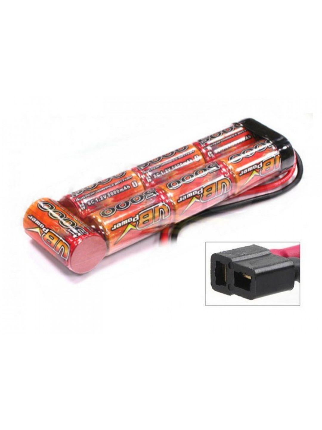 Аккумулятор Ni-Mh VBPower 5000mAh, 8,4V T-plug, банка с торца