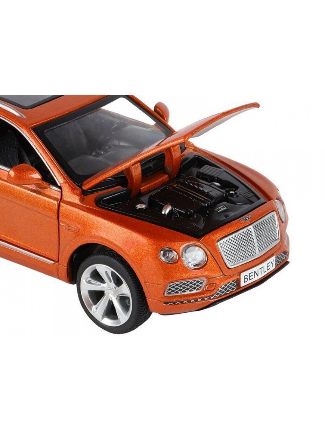 Машина "АВТОПАНОРАМА" Bentley Bentayga, оранжевый, 1/34, свет, звук, инерция, в/к 17,5*13,5*9 см