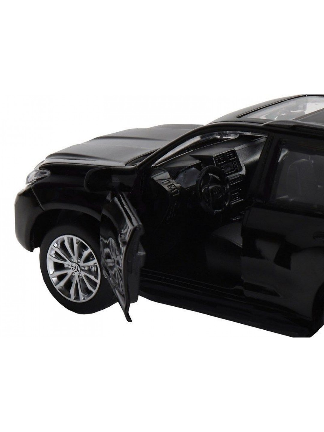 Машина "АВТОПАНОРАМА" Land Cruiser Prado, черный, 1/32, свет, звук, инерция, в/к 17,5*13,5*9 см