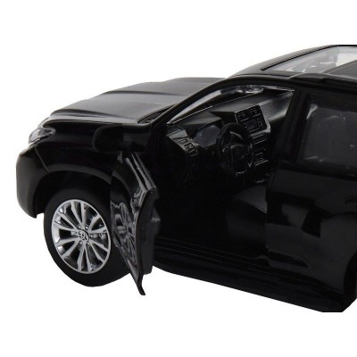 Машина "АВТОПАНОРАМА" Land Cruiser Prado, черный, 1/32, свет, звук, инерция, в/к 17,5*13,5*9 см