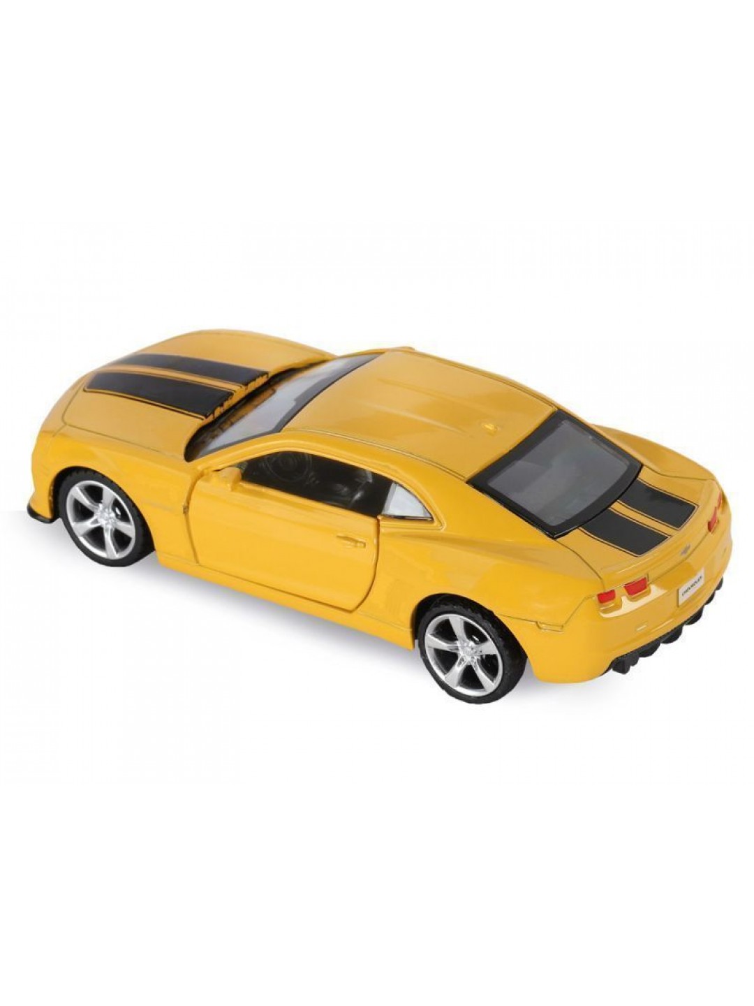Машина "АВТОПАНОРАМА" Chevrolet Camaro SS, желтый, 1/43, инерция, откр. двери, в/к 17,5*12,5*6,5 см