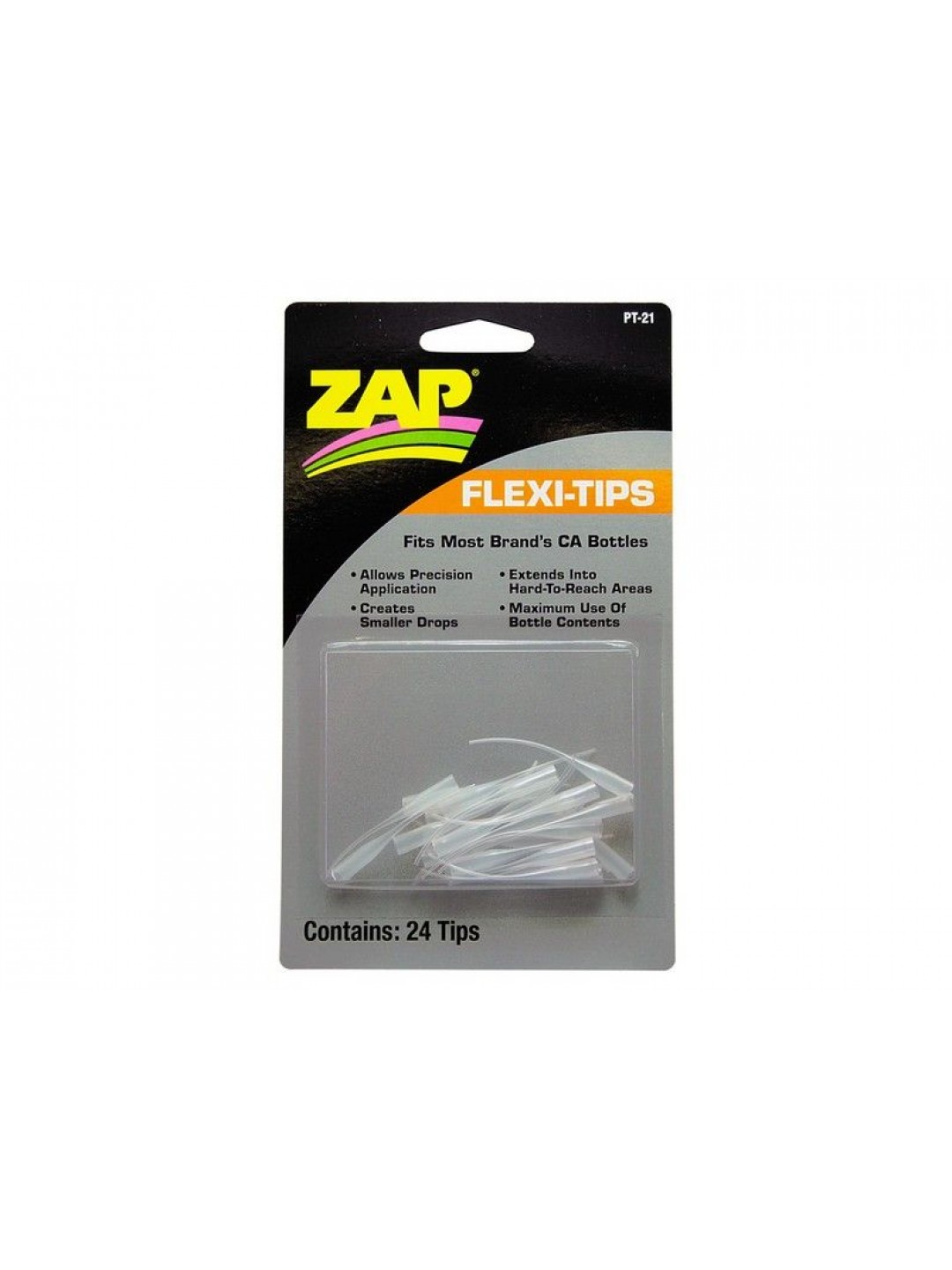 Наконечники ZAP Flexi Tips для бутылочек, отрезать после застывания, 24шт./уп. (bag)