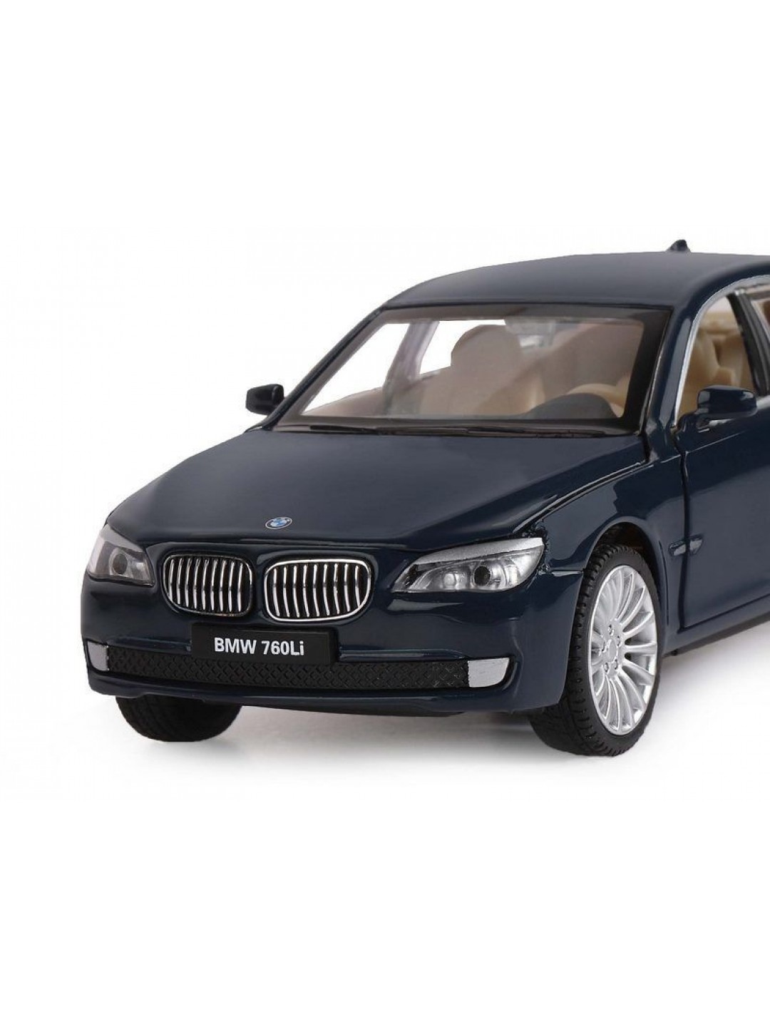 Машина "АВТОПАНОРАМА" BMW 760LI, синий, 1/34, свет, звук, инерция, в/к 17,5*13,5*9 см