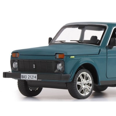 Машина "АВТОПАНОРАМА" ВАЗ 21214, 1/22, синий, инерция, в/к 24,5*12,5*10,5 см