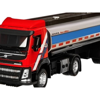 Машина "АВТОПАНОРАМА" Volvo бензовоз, красный, 1/50, свет, звук, в/к 28*14*10 см
