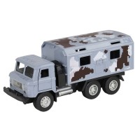 Машина "АВТОПАНОРАМА" "Грузовик", хаки серый, 1/32, свет, звук, инерция, в/к 24*8*10 см