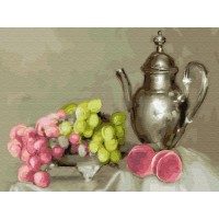 Картина по номерам 40х50 Бузин. Натюрморт с виноградом (28 цветов) Картина по номерам 40х50 Бузин. Натюрморт с виноградом (28 цветов)