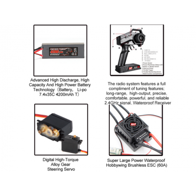 Радиоуправляемый монстр Remo Hobby Dinosaurs Master Brushless UPGRADE (синий) 4WD 2.4G 1/8 RTR