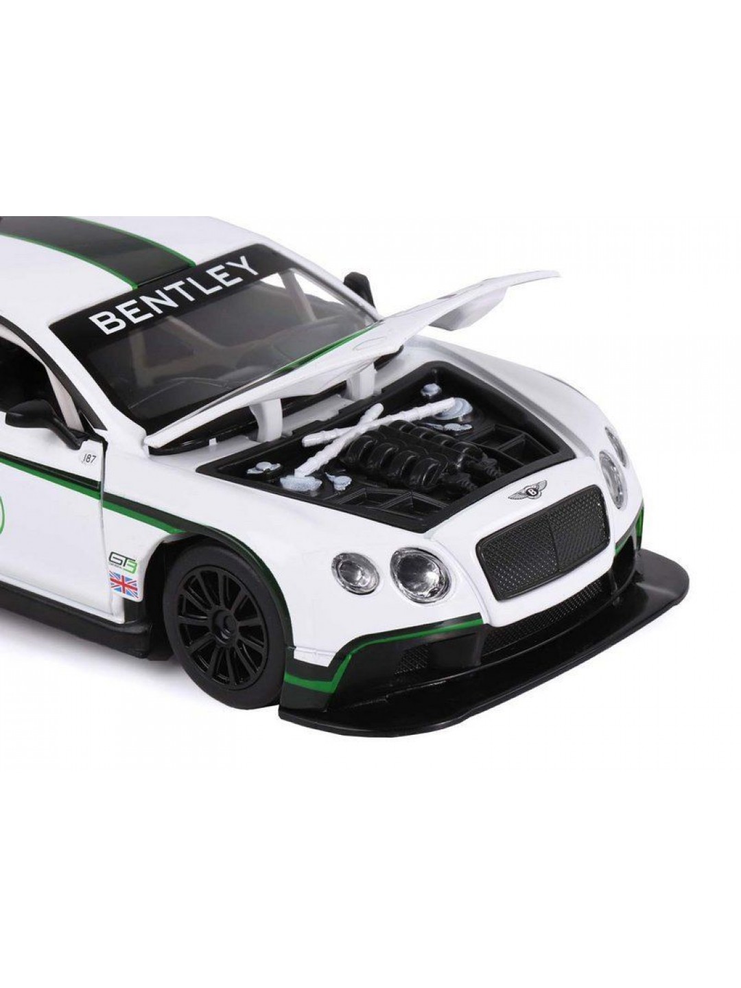 Машина "АВТОПАНОРАМА" Bentley Continental GT3 Concept, белый, 1/24, в/к 24,5*12,5*10,5 см