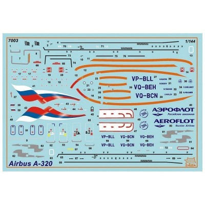 Сборная модель ZVEZDA Гражданский авиалайнер Аэробус А-320, 1/144