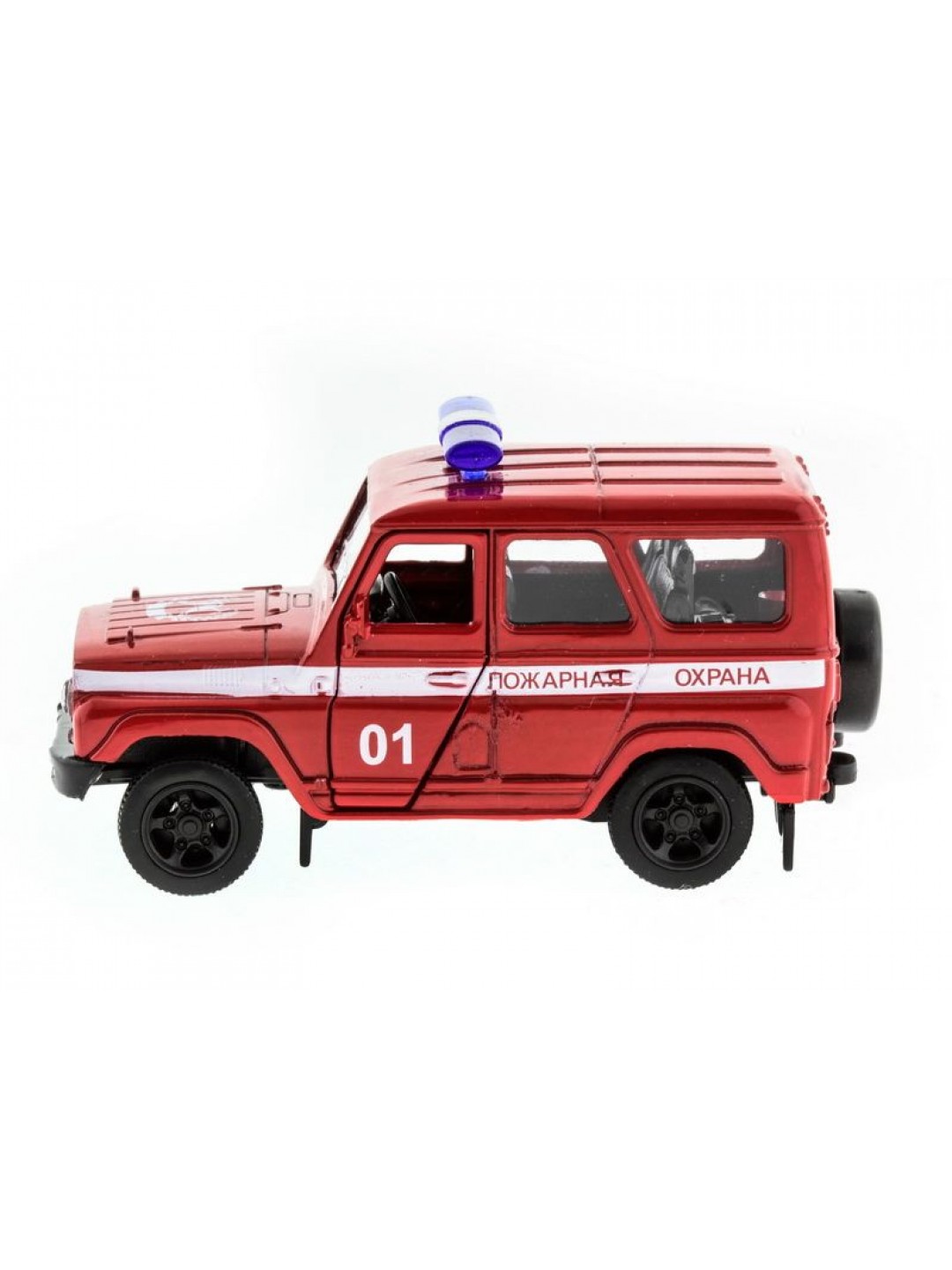 Машина "АВТОПАНОРАМА" инерц. УАЗ-469 (пожарная) 1/50, в/к 12*7*5,5 см