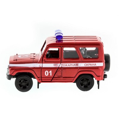 Машина "АВТОПАНОРАМА" инерц. УАЗ-469 (пожарная) 1/50, в/к 12*7*5,5 см