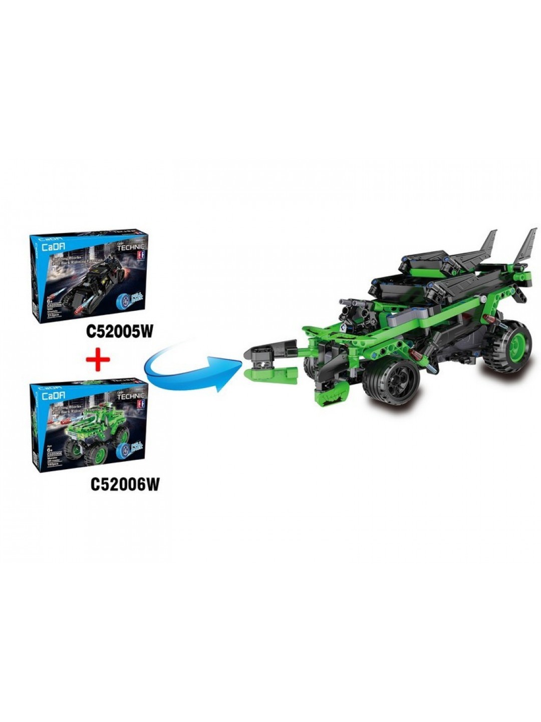 Конструктор CaDA Technic бэтмобиль совместим с C52006W, инерционный (212 деталей)